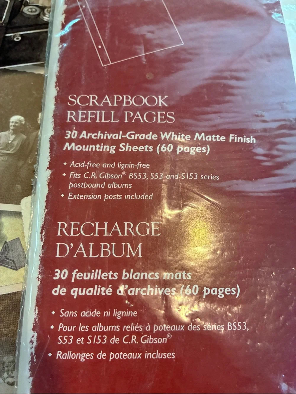 Gibson Vintage Camera Collage Scrapbook and refill Paper - Brown & Cream